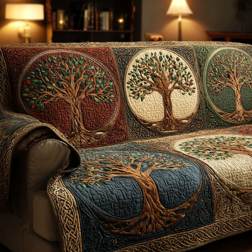 Quilted sofa cover - Tree and roots — view 1