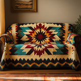Quilted Sofa Cover - Sunset Colours — view 1