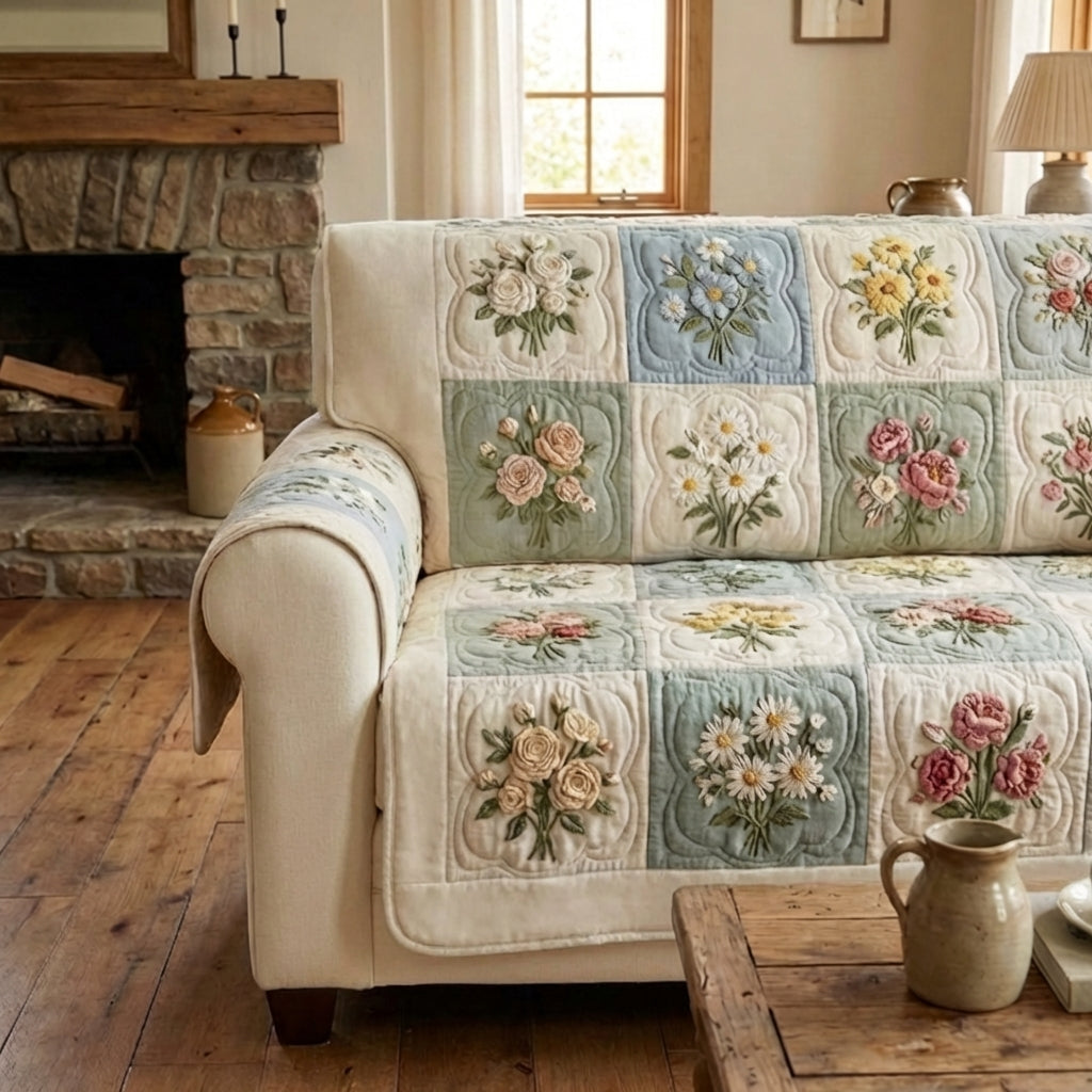 Quilted sofa cover - Fine garden — view 2