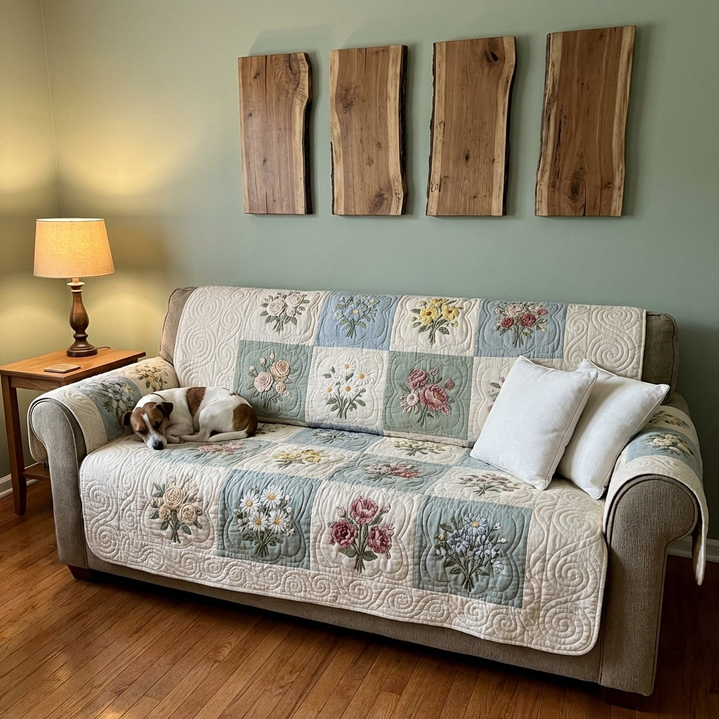 Quilted sofa cover - Fine garden — view 4