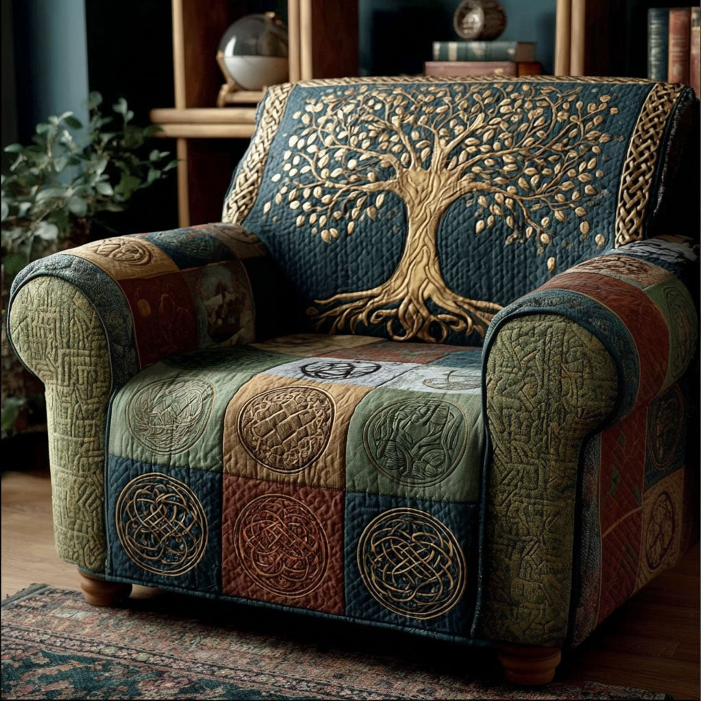 Quilted sofa cover - Peaceful forest landscape — view 1