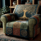 Quilted sofa cover - Peaceful forest landscape — view 1