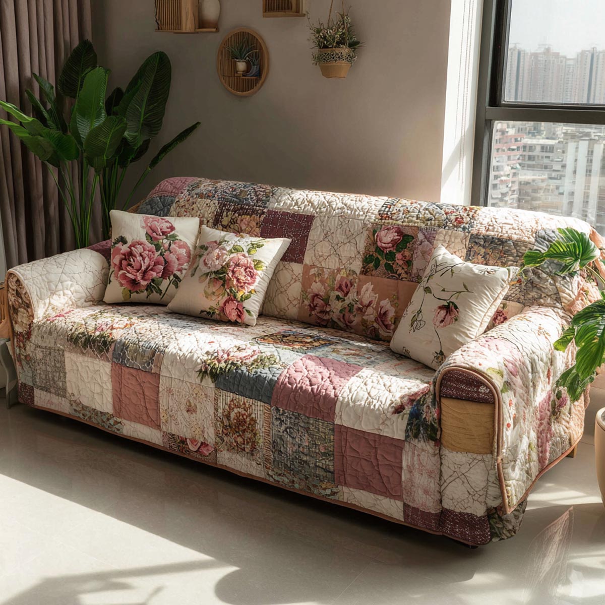 Quilted sofa cover - Heimischer atmosphere — view 1