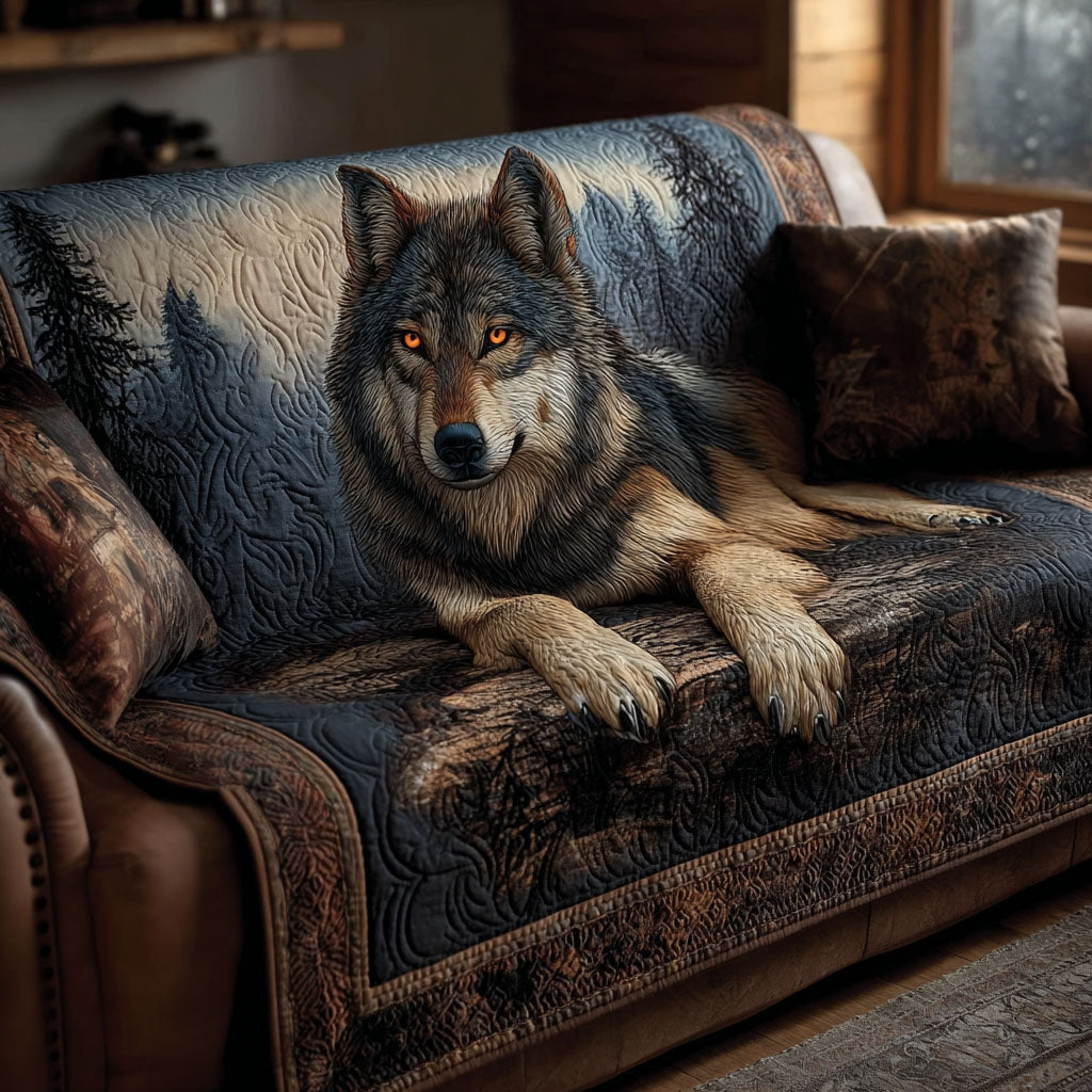 Quilted Sofa Cover - Howling Wolf — view 1