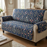 Quilted Sofa Cover - Indigo Garden — view 1