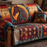 Quilted sofa cover - Kanyon horse — view 1
