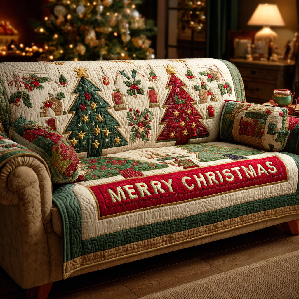 Quilted sofa cover - Christmas Funken — view 1