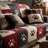 Quilted sofa cover - Christmas paws — view 1