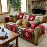 Quilted sofa cover - Christmas paws — view 1