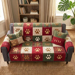 Quilted sofa cover - Christmas paws — view 2