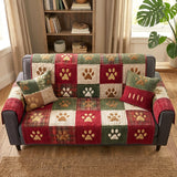Quilted sofa cover - Christmas paws — view 2