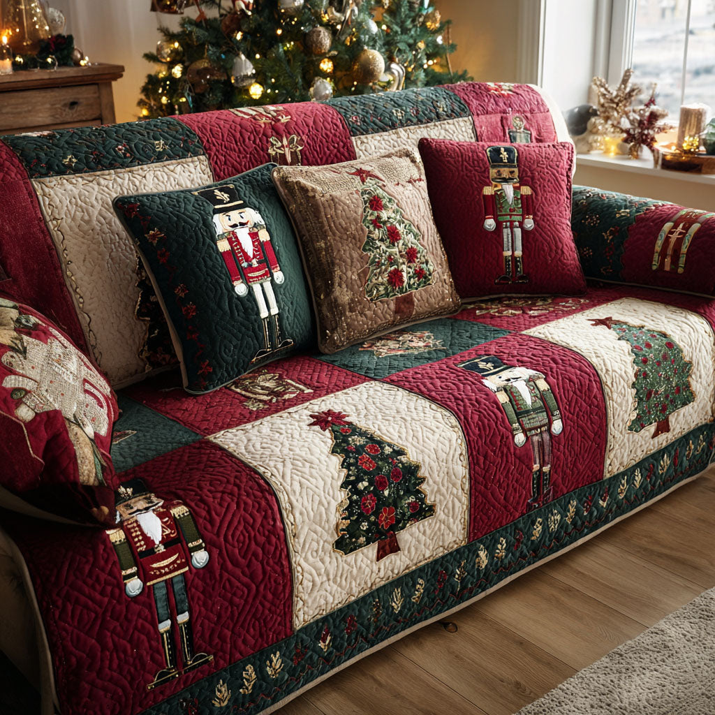 Quilted sofa cover - Christmas pattern — view 1