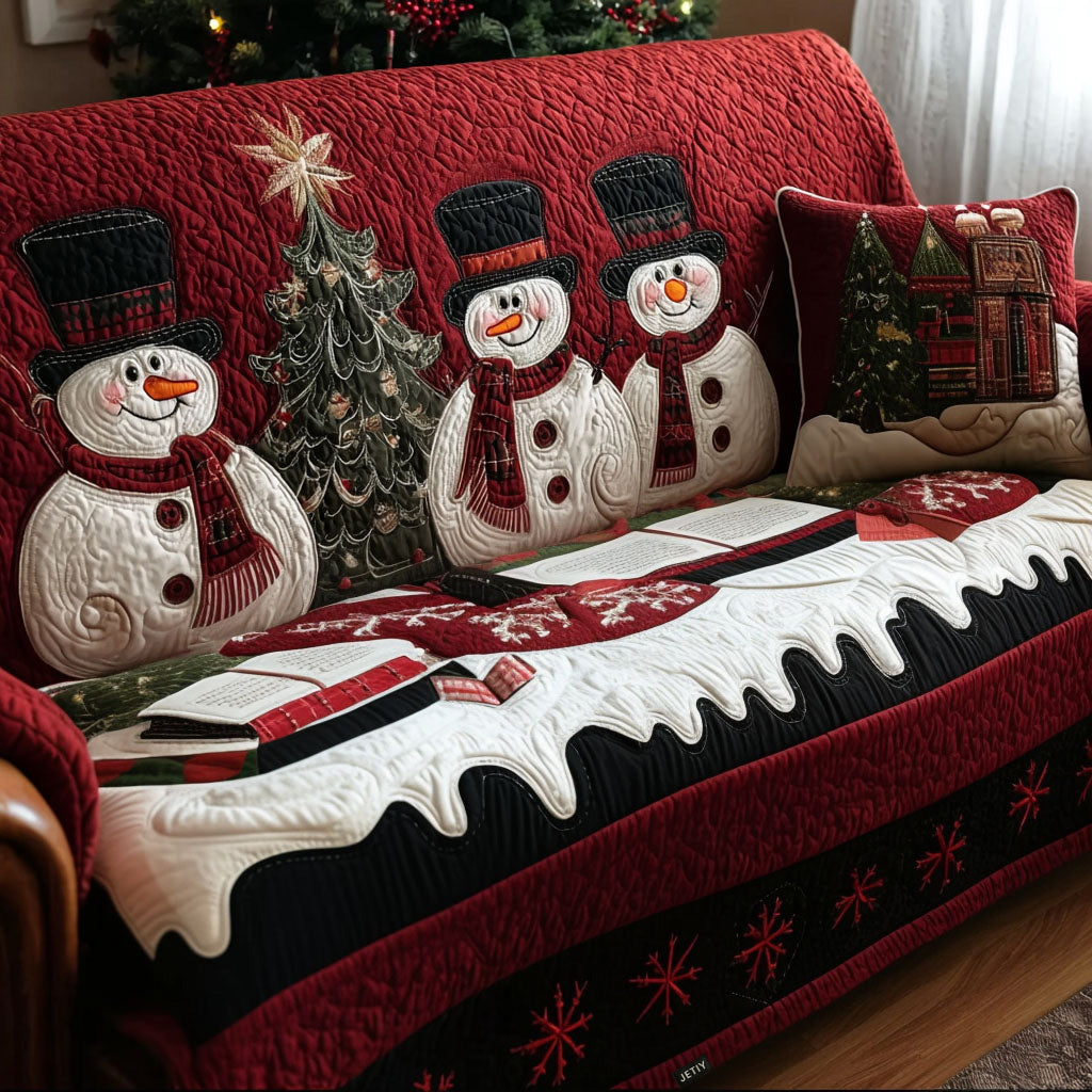 Quilted sofa cover - Christmas pattern — view 1
