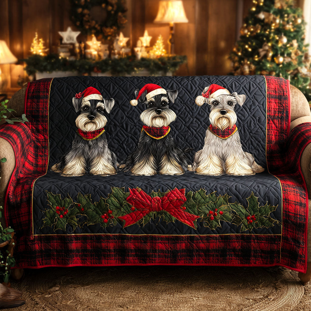 Quilted sofa cover - Christmas schnauzers — view 1