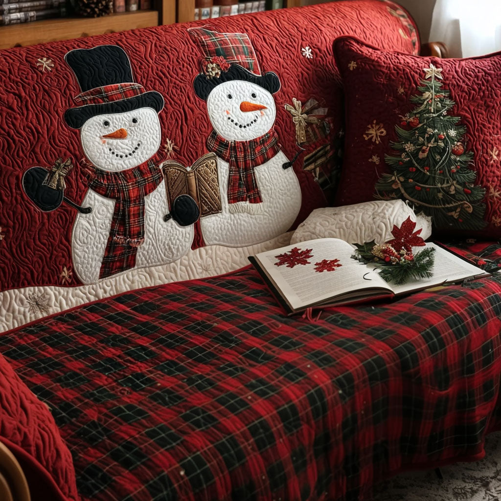Quilted sofa cover - Kariertem snowman — view 1