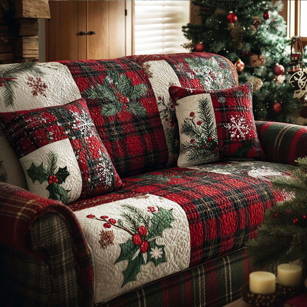 Quilted sofa cover - Karomuster — view 1