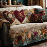 Quilted sofa cover - Garden and heart — view 1