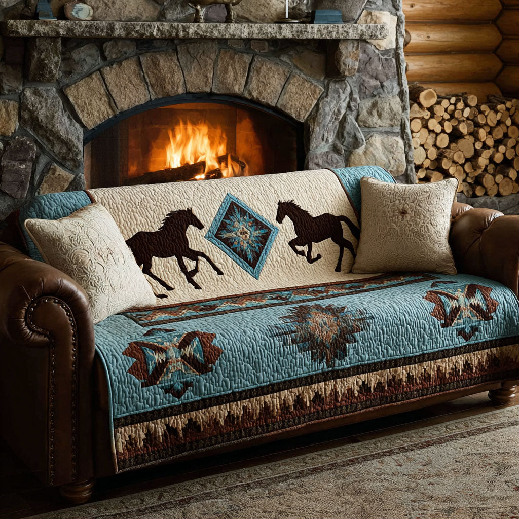 Quilted sofa cover - Horse and sky — view 1