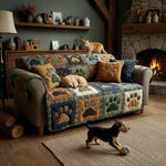 Quilted sofa cover - Paw and heart — view 1