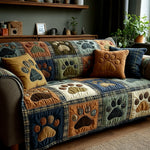 Quilted sofa cover - Paw and heart — view 1