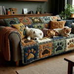 Quilted sofa cover - Paw and heart — view 5