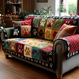 Quilted Sofa Cover - Pawprints — view 1