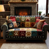 Quilted Sofa Cover - Pawprints — view 4