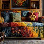 Quilted sofa cover - with paw prints — view 10
