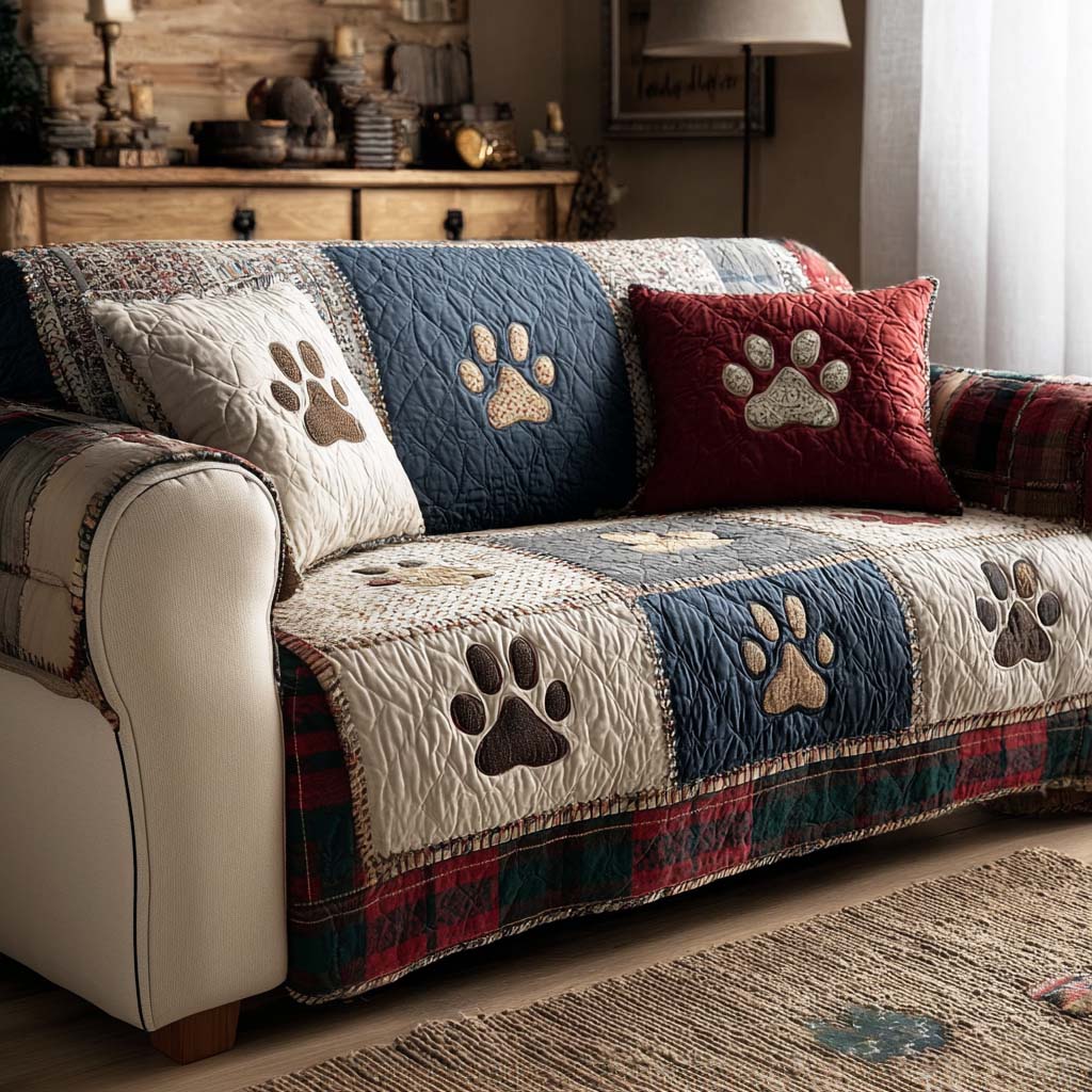 Quilted sofa cover - Mancsocska Besten friend — view 1