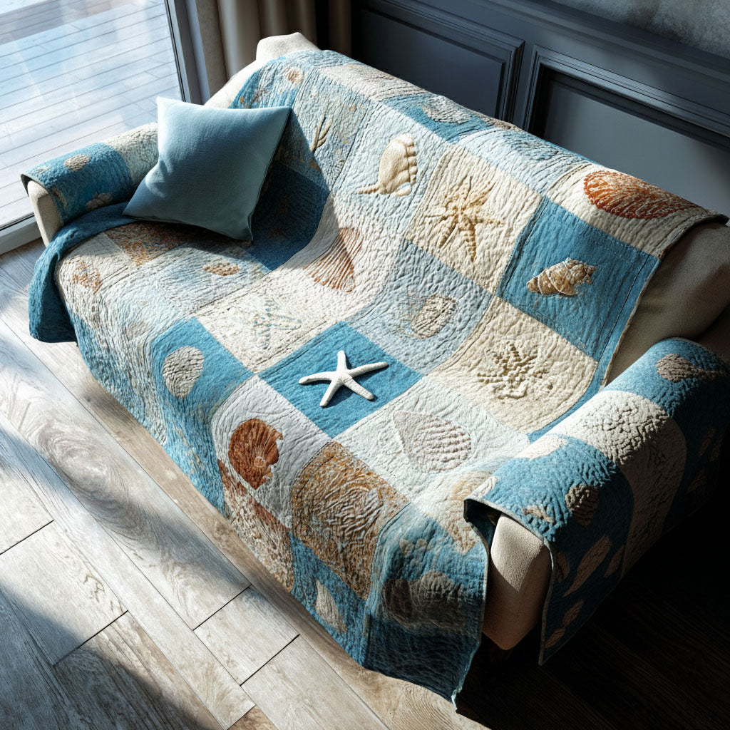 Quilted sofa cover - Nautical pattern — view 1