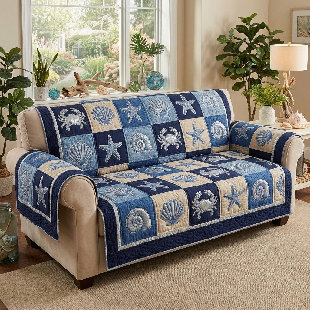 Quilted Sofa Cover - Sea Magic — view 1