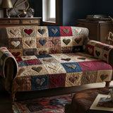 Quilted sofa cover - Warm hearts — view 1