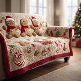 Quilted Sofa Cover - Gingerbread Man — view 1