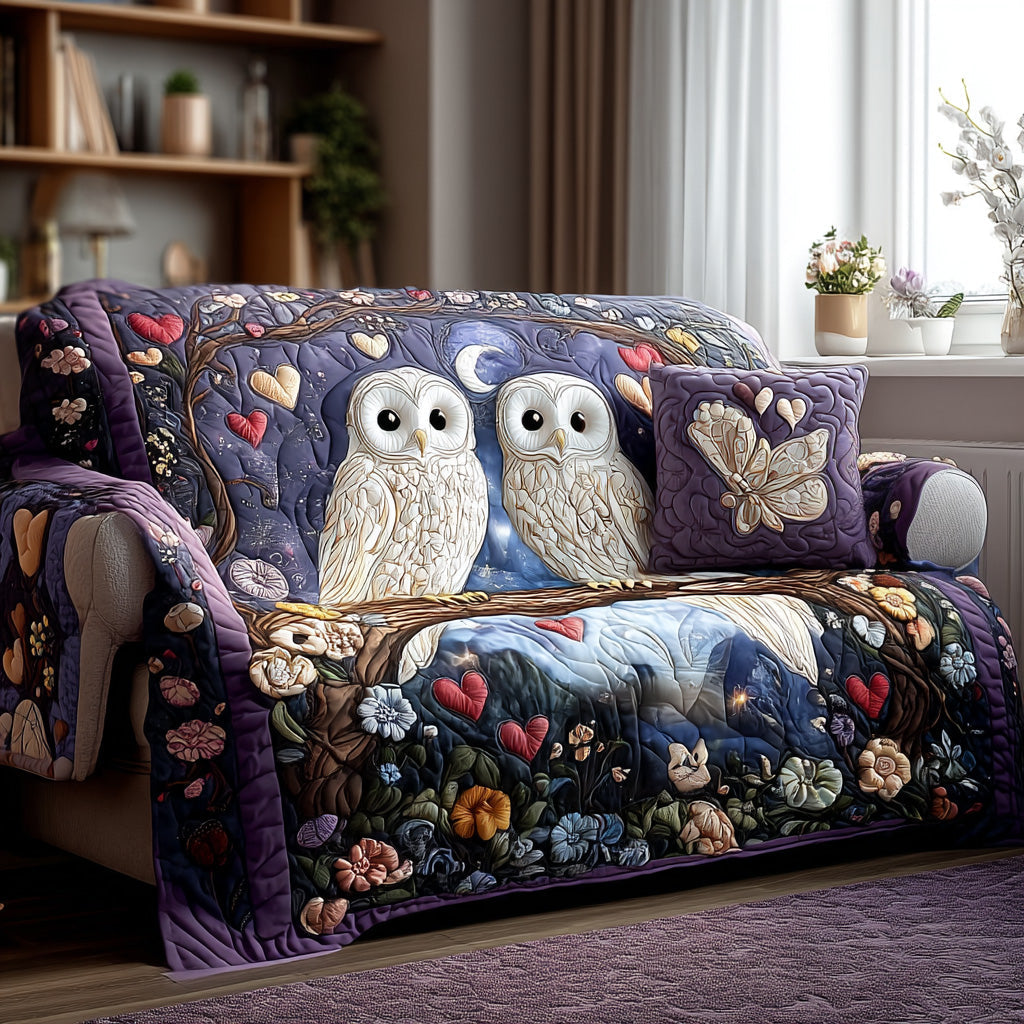 Quilted Sofa Cover - Night Owls — view 1