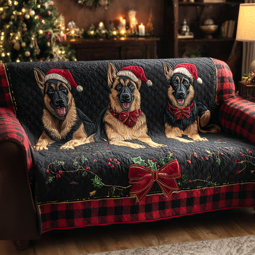 Quilted Sofa Cover - German Shepherd — view 1