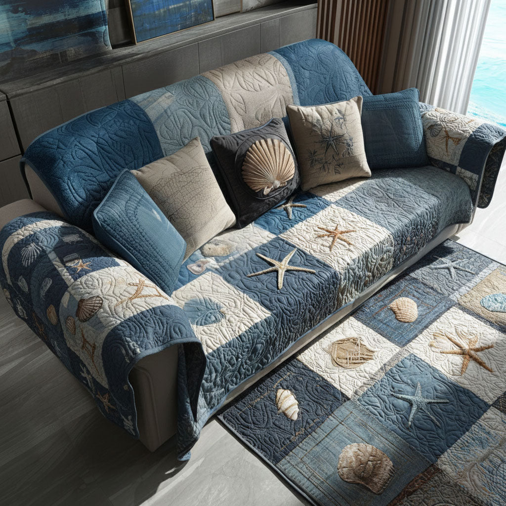 Quilted sofa cover - Calm sea — view 1