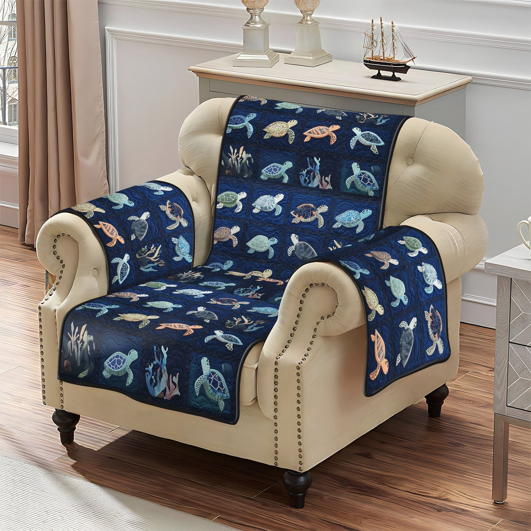 Quilted sofa cover - Ocean pattern — view 5