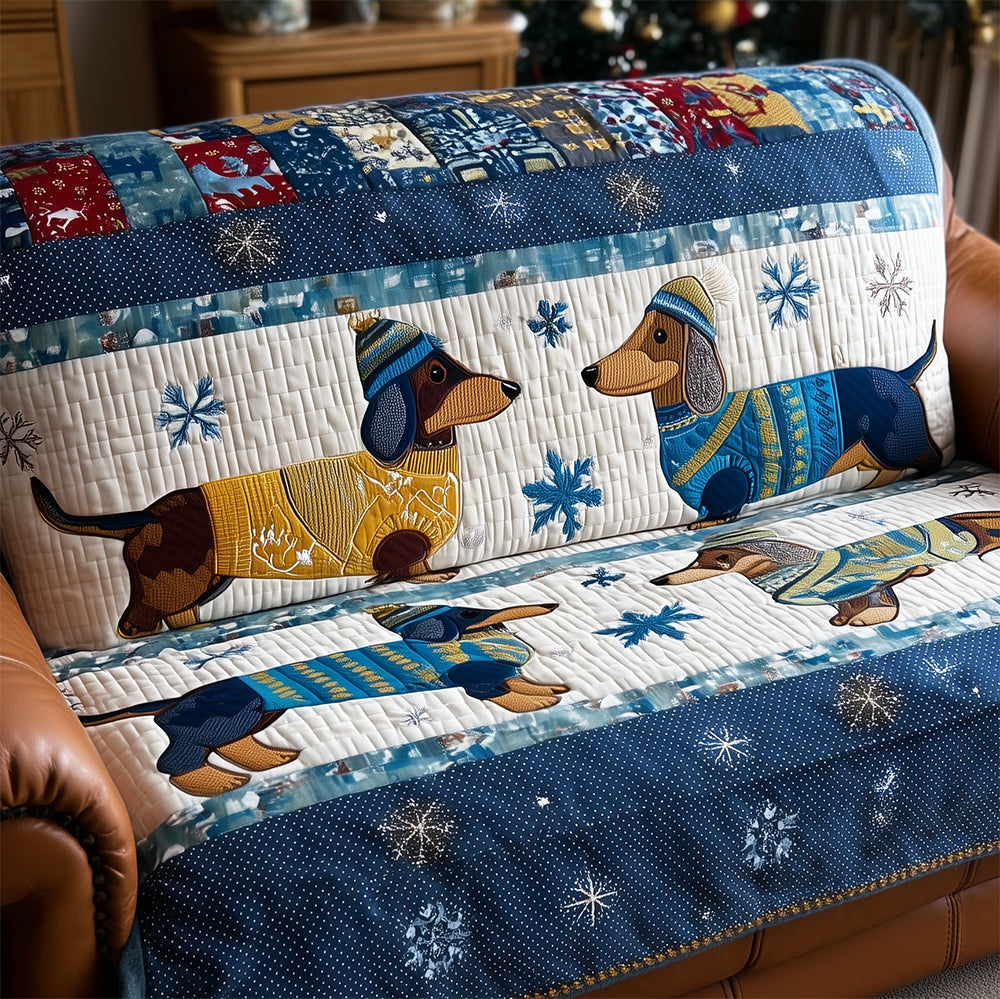 Quilted sofa cover - Pair of dachshunds — view 1