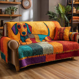 Quilted sofa cover - Patchwork dog — view 1