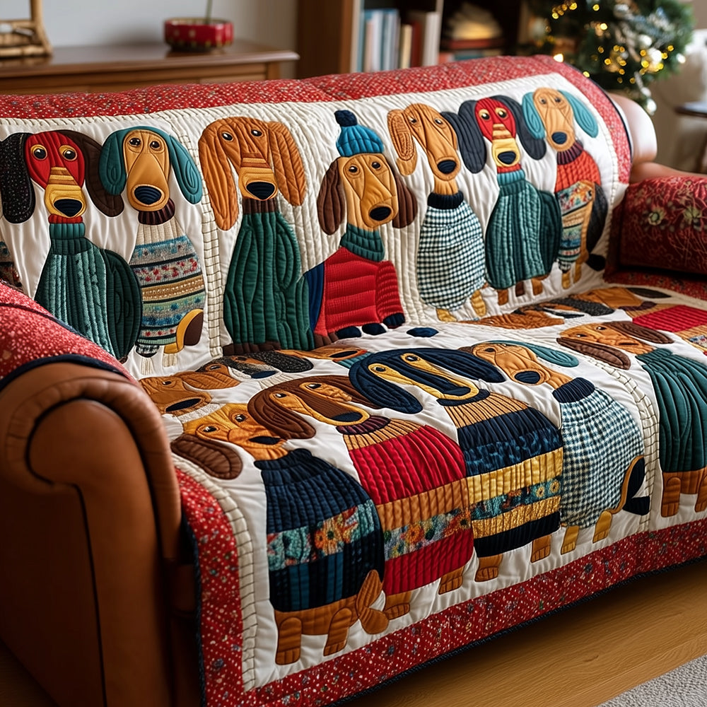 Quilted sofa cover - Ruhenden Dackeln — view 1