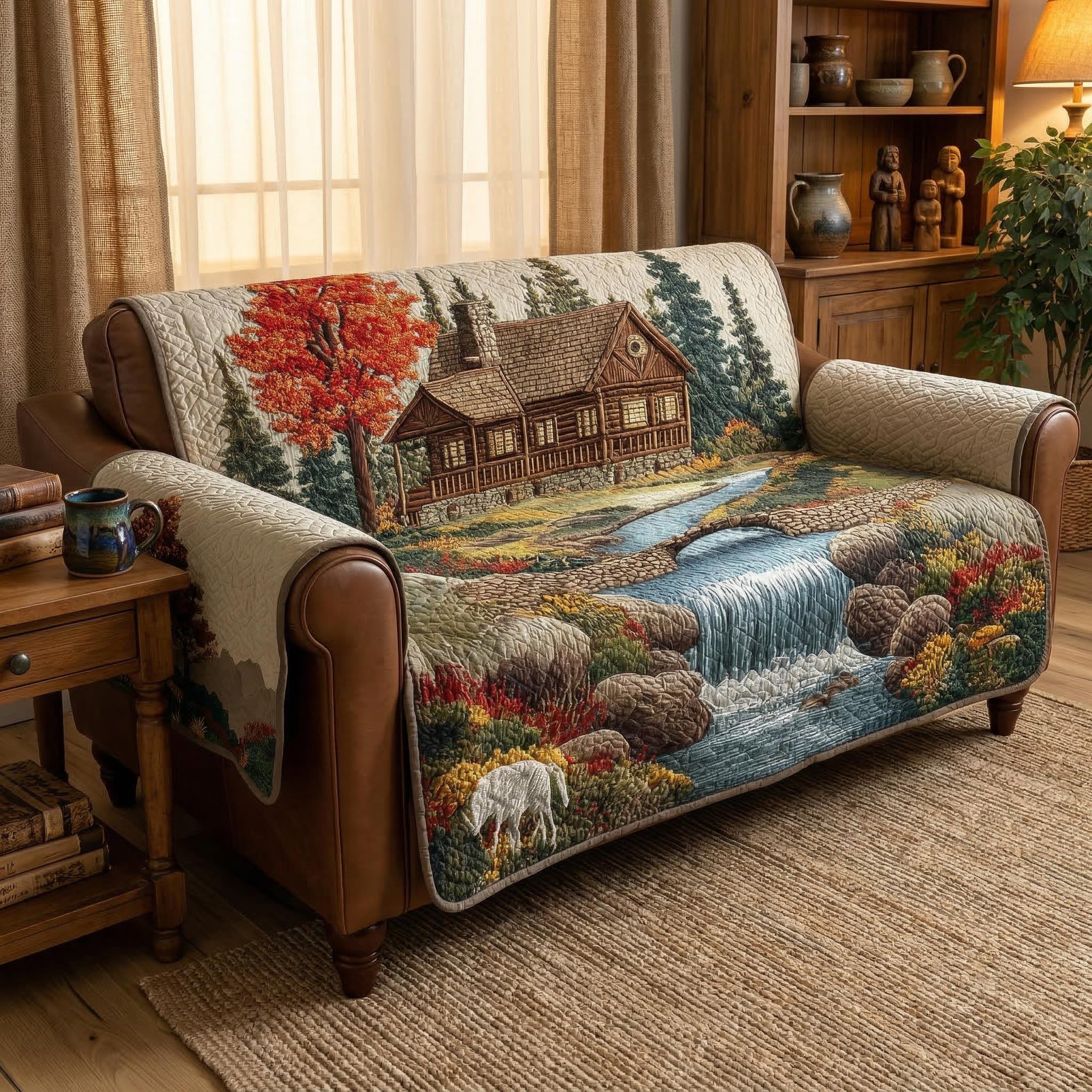 Quilted sofa cover - Rustic — view 4