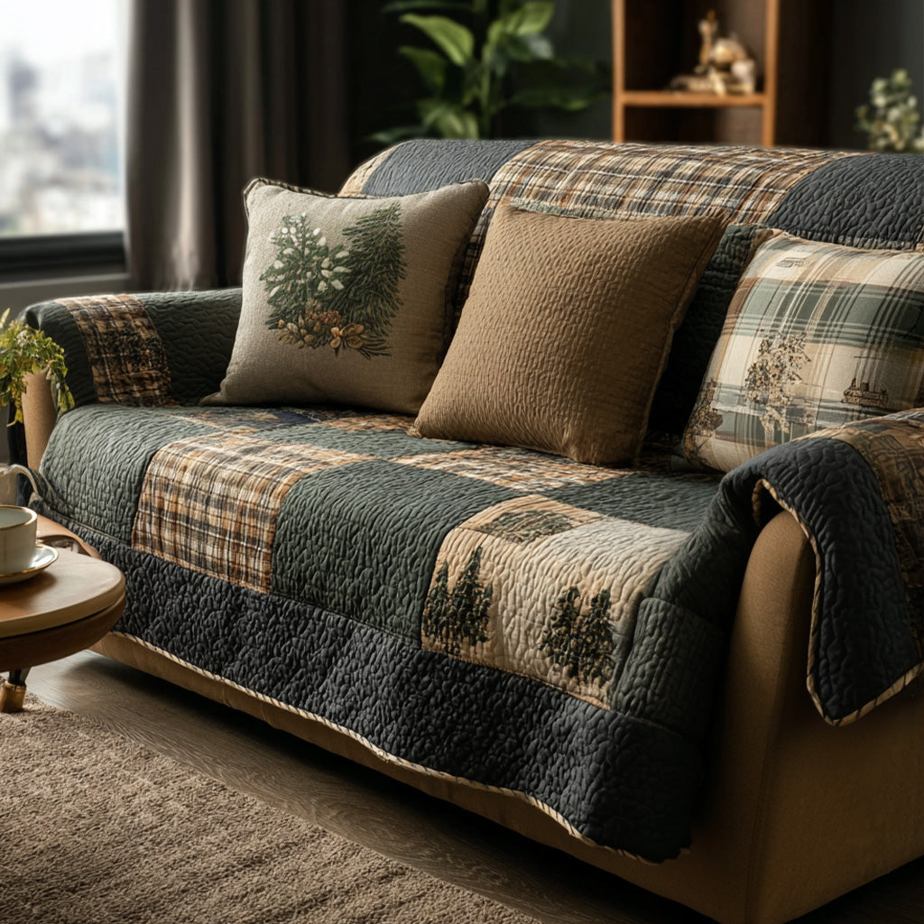 Quilted sofa cover - Rustic — view 1