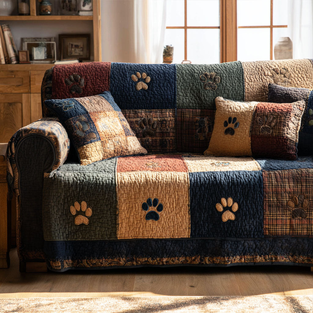 Quilted sofa cover - Rustic — view 1