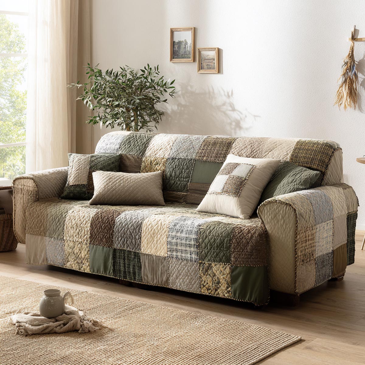 Quilted sofa cover - Rustic — view 1