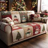 Quilted sofa cover - Rustic patchwork — view 1