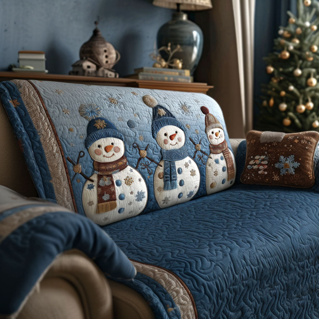 Quilted Sofa Cover - Snow Friends — view 1