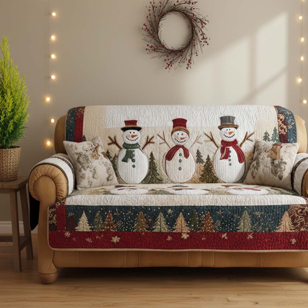 Quilted Sofa Cover - Snow Friends — view 5