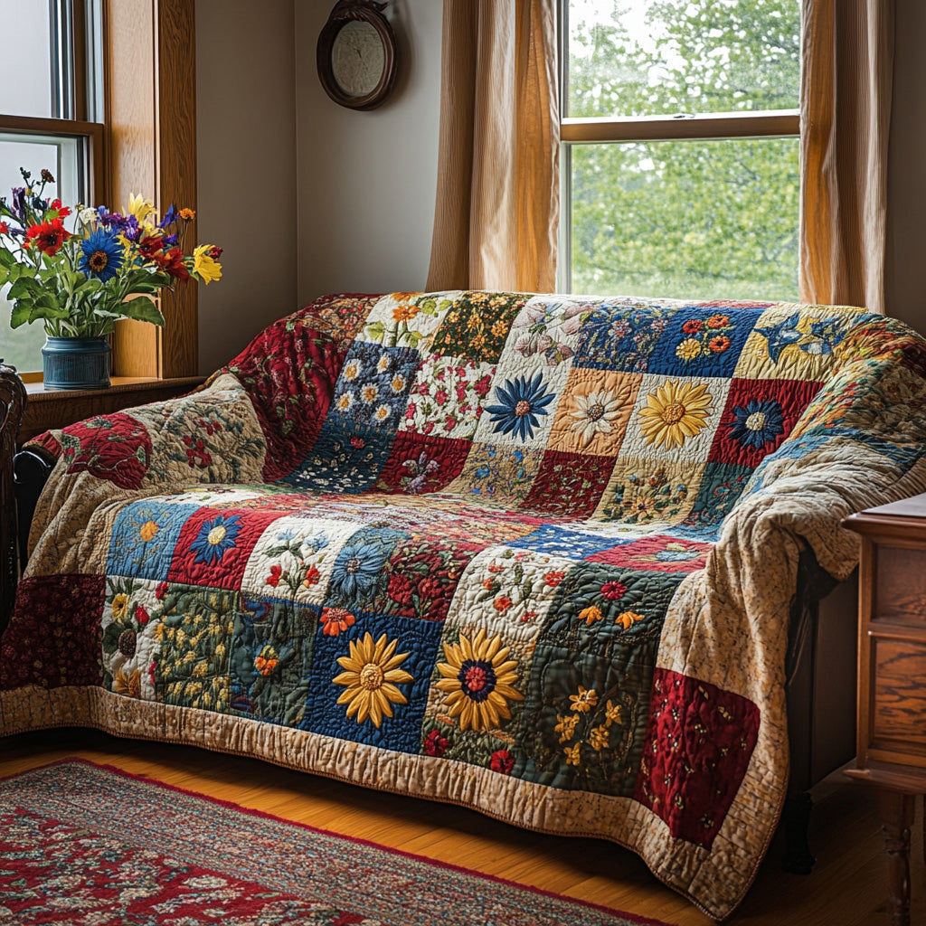 Quilted sofa cover - Sunny garden — view 1