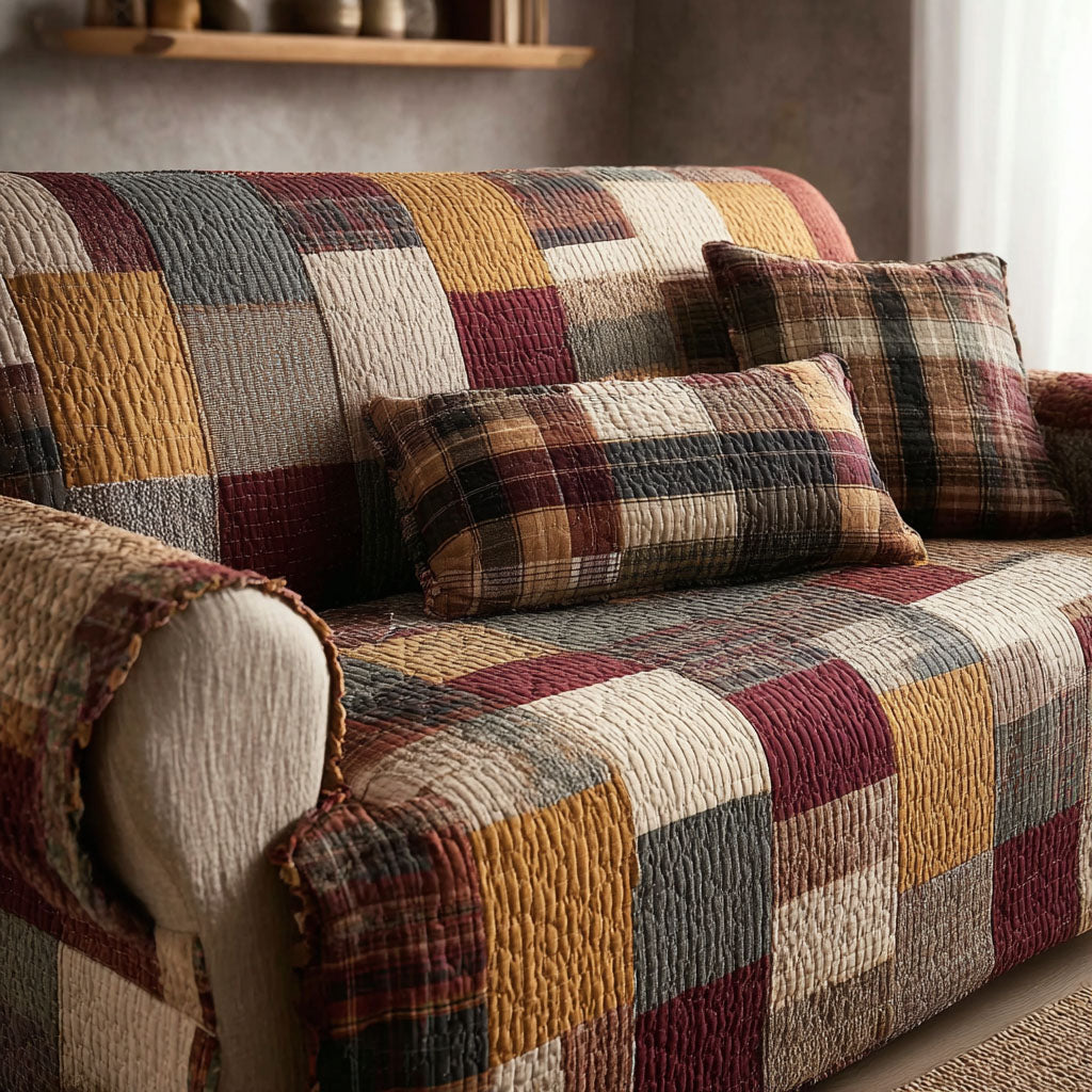 Quilted sofa cover - Gentle rustic — view 1