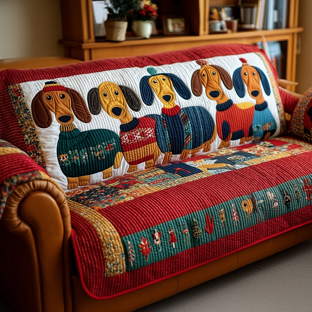 Quilted sofa cover - Dachshund — view 1